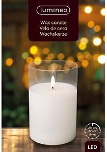 Vela parpadeante LED de cristal 10x15cm blanca - 5509680
