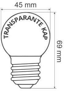 Lampada a sfera a LED E27 bianco extra caldo opaco 1W - LED0148