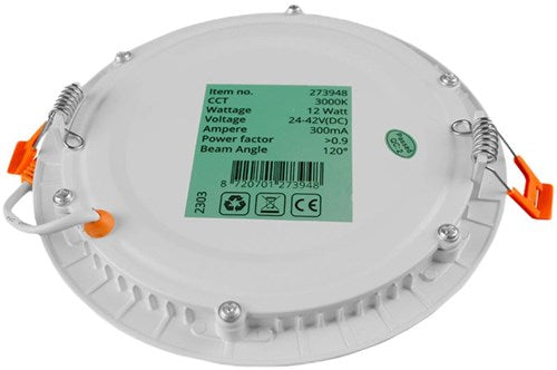 Downlight panel LED 12w 4000k incl. conductor blanco - led2633