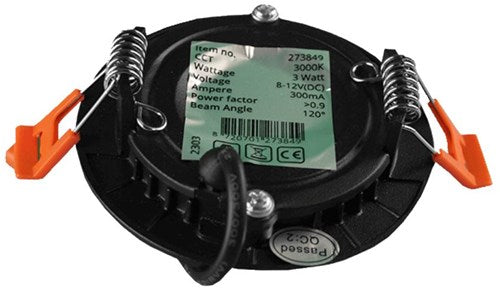 Downlight panel LED 3w 4000k incl. conductor negro - led2602