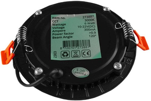 Faretto da pannello LED 6w 3000k incl. driver nero - led2610
