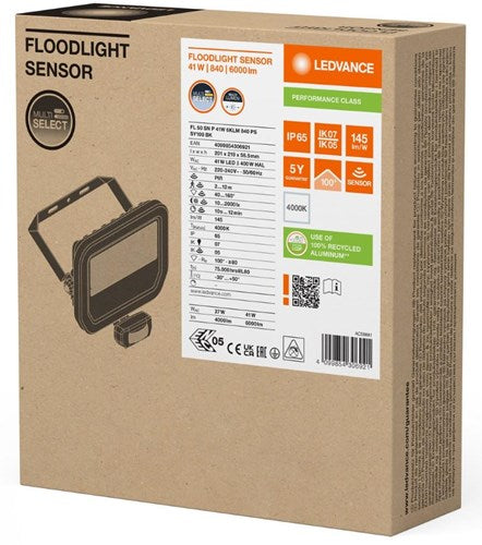 Enzo ledvance led bouwlamp 50w 4000k zwart + sensor - 5017581