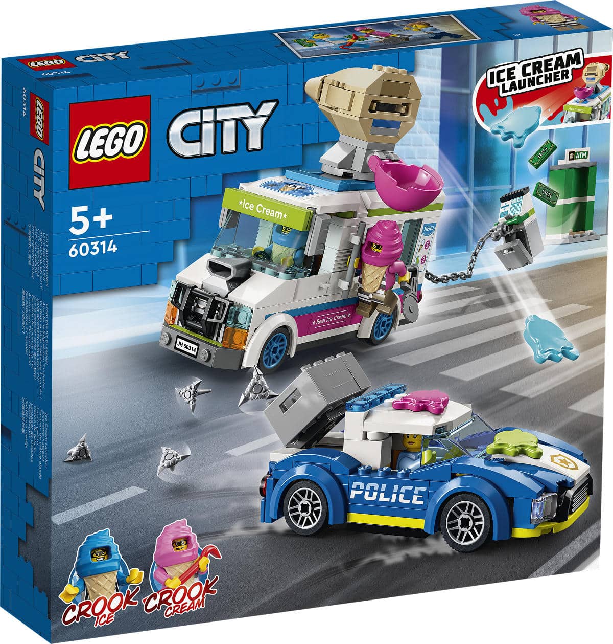 LEGO CITY 60314 Launcher del gelato con auto della polizia