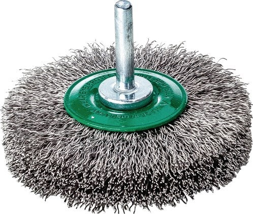 Lessmann round brush | d. 50 mm shaft 6 mm wire thickness 0.3 mm | stainless steel 11 mm 15,000 rpm | max. speed 15000 min-¹ | 1 piece - 415362 415362