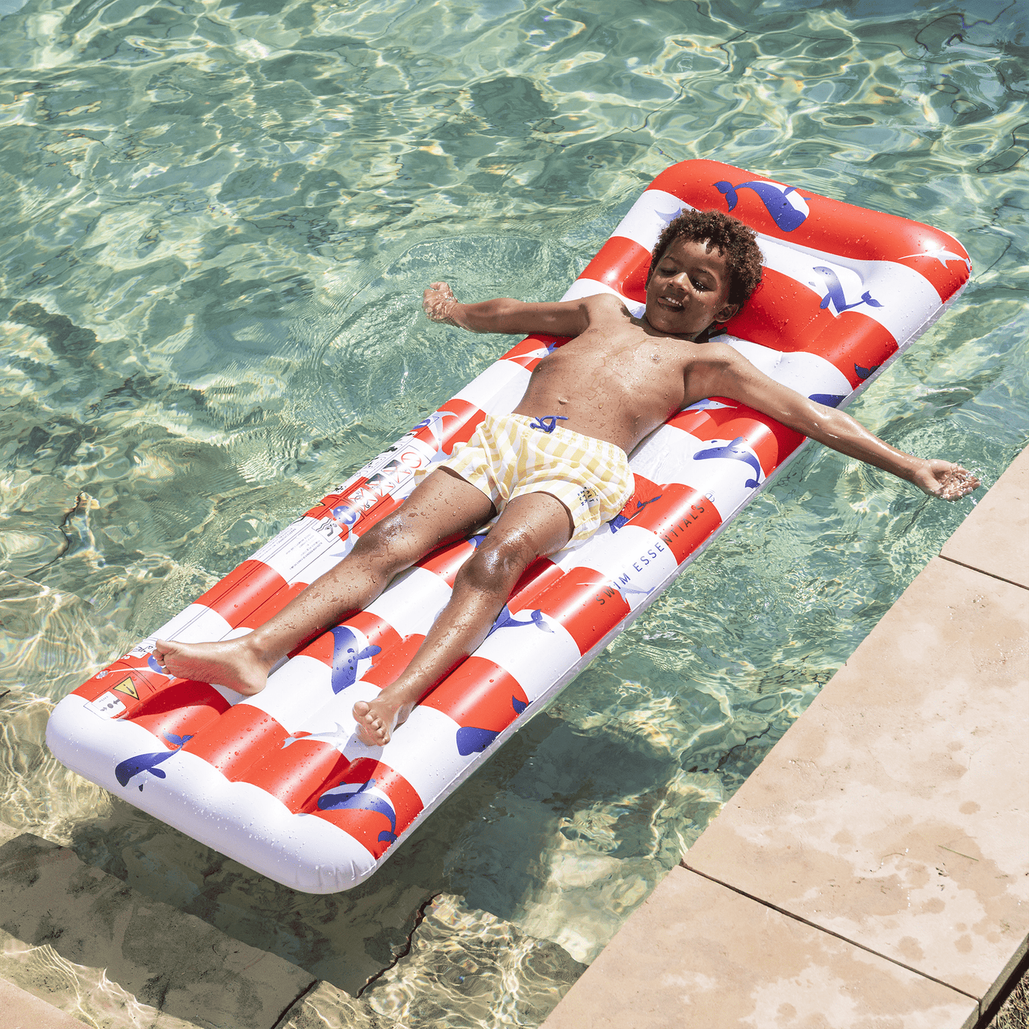 Rayas oceánicas | cama de aire de lujo blanco rojo