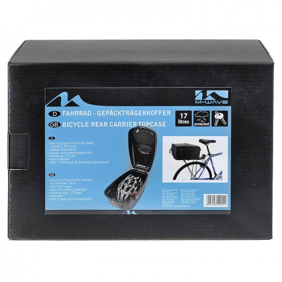fietsbox in retailverpakking Amsterdam zwart 17 liter