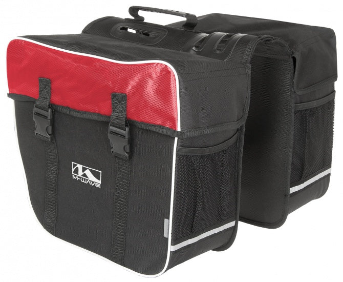 M-wave doble bolsa de bicicleta amsterdam 30l rojo