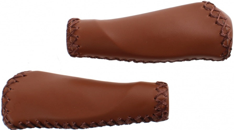 M -ondas de onda - Manijas de cuero artificial marrón - 125 mm - Accesorios para bicicletas