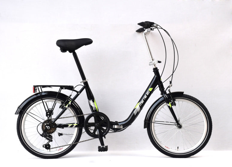 Magic Marne Folding Bike da 20 pollici unisex 6v V-Brakes Black
