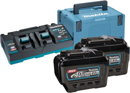 Set batteria Makita xgt dc40rb 2xbl4080f
