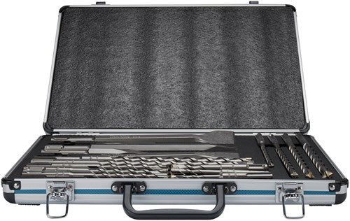 Accessori Makita b-64680 | set di scalpelli per trapano pb4s sds+ | SDS-plus da 17 pezzi | in custodia di alluminio - b-64680