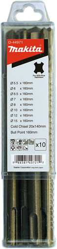 Accessori Makita set scalpelli trapano 10 pezzi - d-44971 d-44971