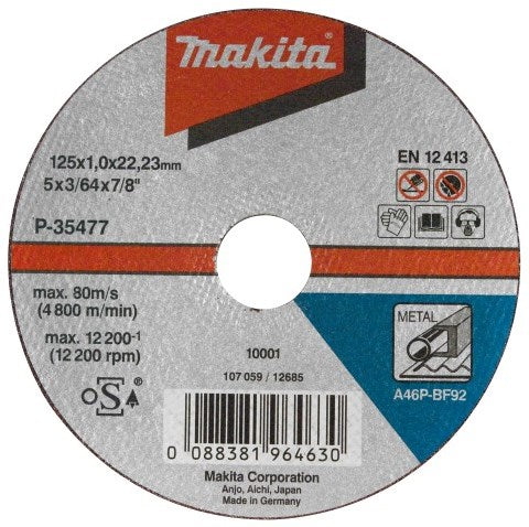 Makita cutting accessories. 125x2.5mm metal | 1 piece - a-85313