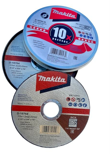 Accessori Makita disco da taglio in acciaio inox 115mm | 10 pezzi - d-18764-10