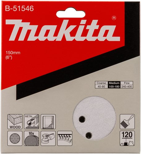 Makita accessoires schuurschijf k120 150mm - b-51546 - b-51546