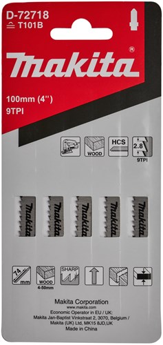 Accesorios makita hoja de sierra de calar madera plástico 74mm - d-72718 - d-72718