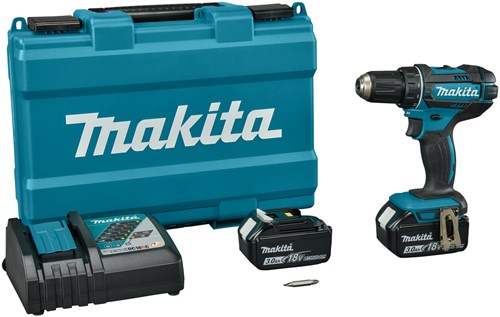 Makita ddf482rfe trapano/avvitatore 18v batteria 3,0 ah (2 pz), caricabatterie rapido, custodia