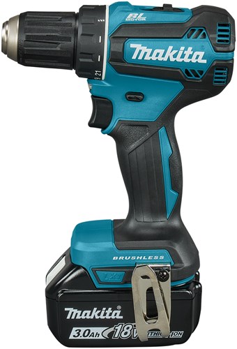 Makita ddf485sfe trapano avvitatore 18 v brushless 3,0 ah batteria (2 pz), caricabatterie, in valigetta