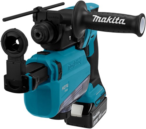 Taladro percutor combinado a batería makita mr182twju 18v | sds-plus | 5.0ah en mbox con extracción de polvo - hebr182twju