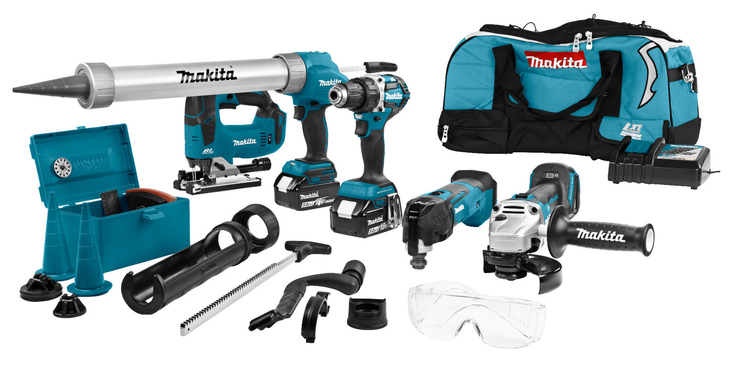 Makita dlx5040tx1 set combinato 18 v per lavori a tutto tondo batterie da 5,0 ah (2 pezzi) in borsa - dlx5040tx1