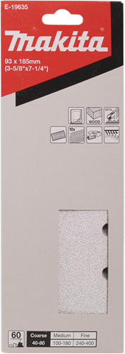 Foglio abrasivo Makita 185x93 k60 vlc bianco - e-19635