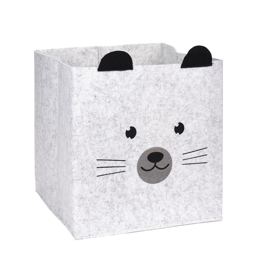 Imp cestino in feltro orso 32x32x32cm