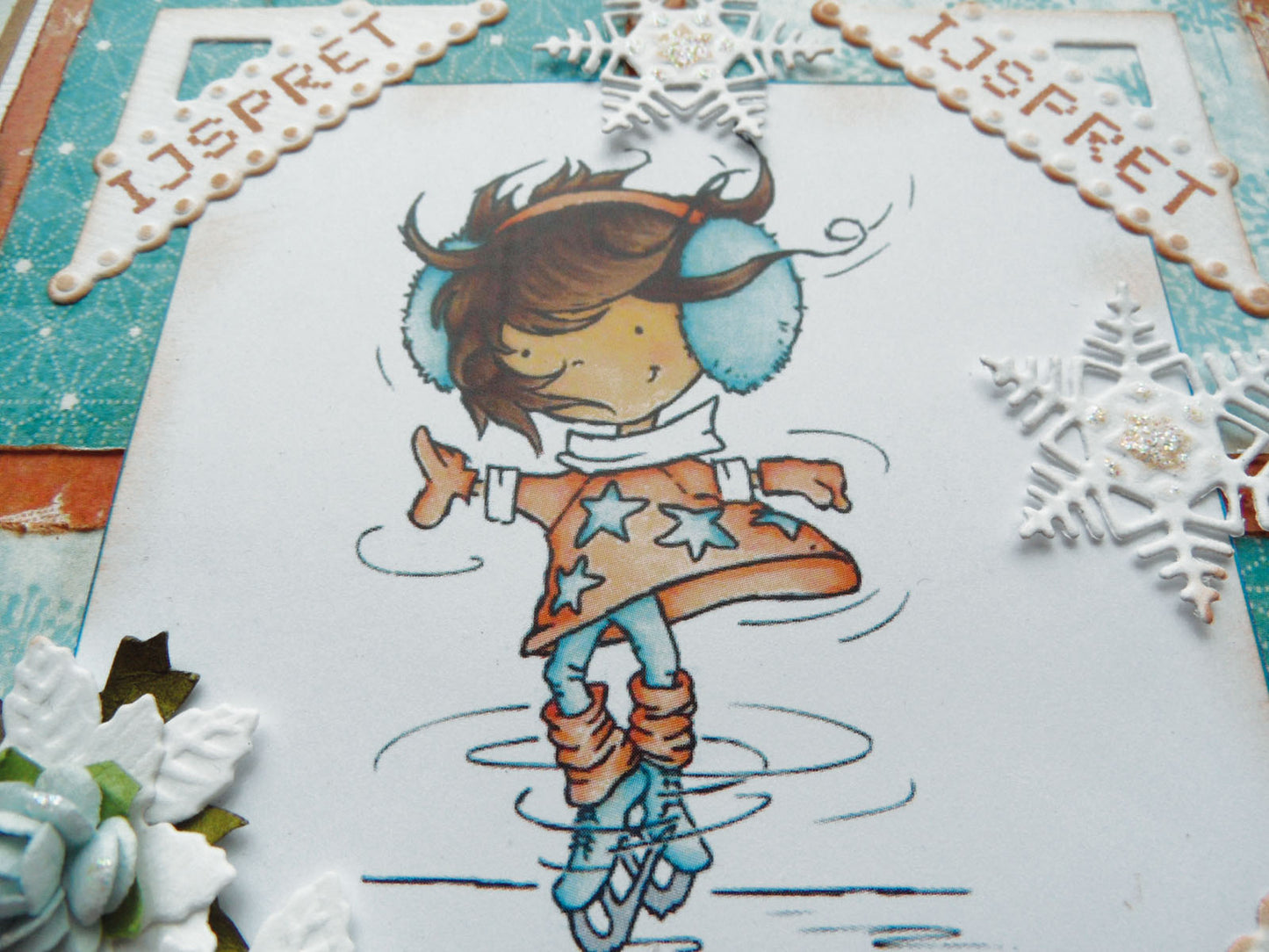 Design Marianne • stencil da taglio in rilievo per oggetti da collezione Angolo olandese e testo invernale