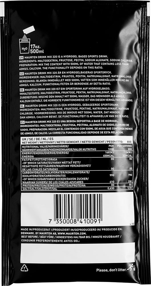 Maurten bebida mix 320 bebida de hidrogel en polvo 80g