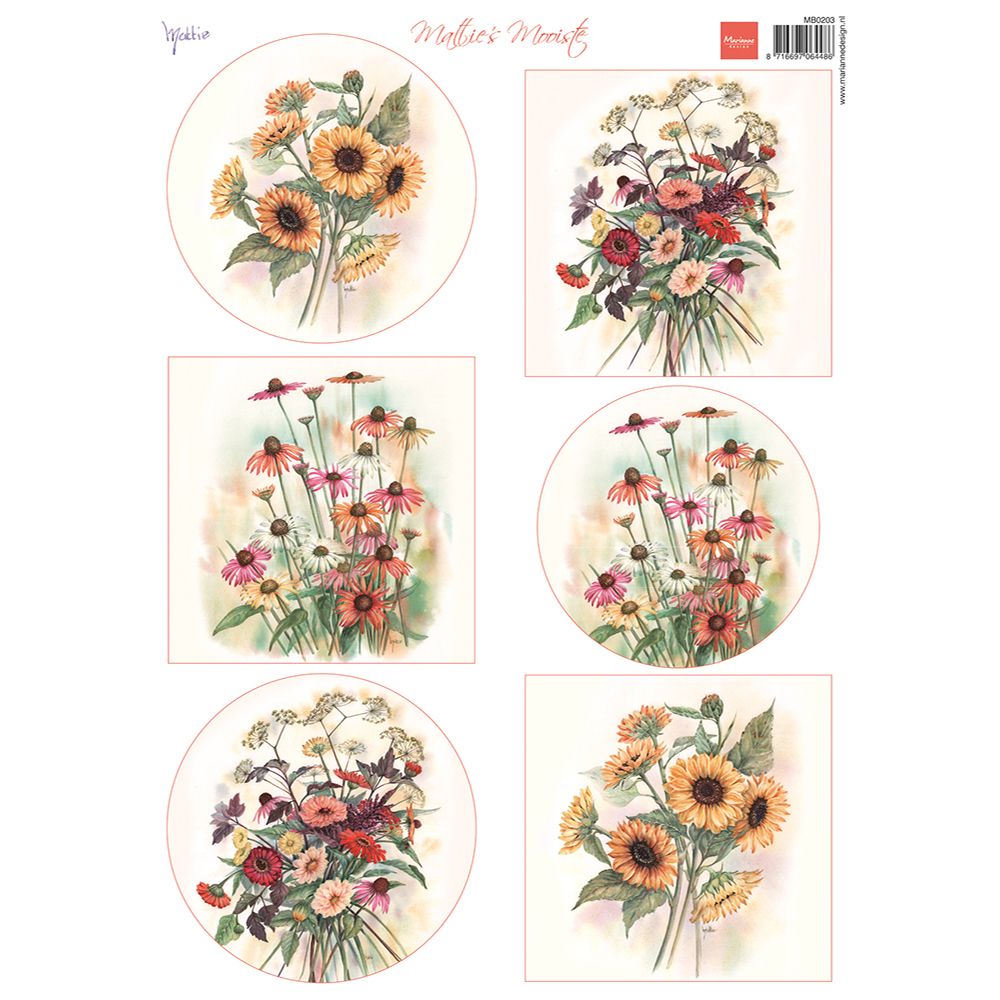 Design Marianne • foglio singolo dei più bei bouquet autunnali di Mattie