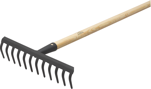 Rastrello da giardino Meister 12t nero con manico - wu9851110