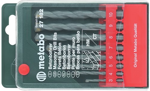 Cassetta trapano accessori Metabo, 8 punte per calcestruzzo - 627182000