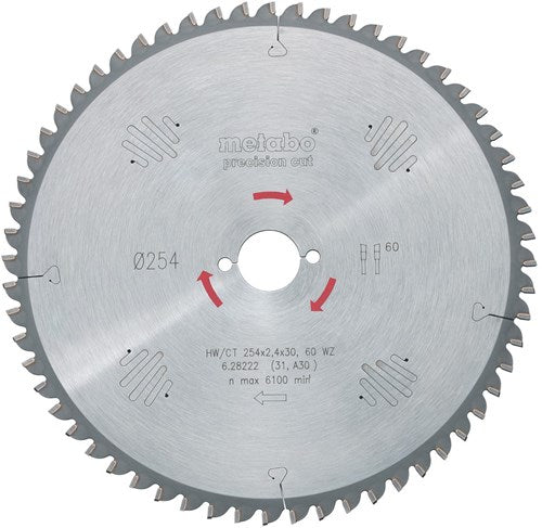 Accesorios Metabo hoja de sierra circular hw ct ø 220x30, 36 wz - 628042000