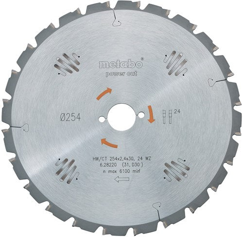 Accessori Metabo lama per sega circolare hw ct ø 254x30, 24 wz - 628025000