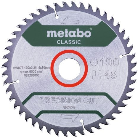 Accessori Metabo lama per sega circolare | taglio di precisione classico | 190x30 mm | z48 wz 15° - 628283000