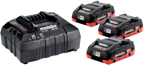 Set base Metabo 3 batterie LiHD 18v 4,0 ah | caricabatterie asc 55 12-36 v - 685132000