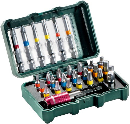 Promoción de caja de bits de Metabo | 29 piezas - incluidas puntas largas - 626710000