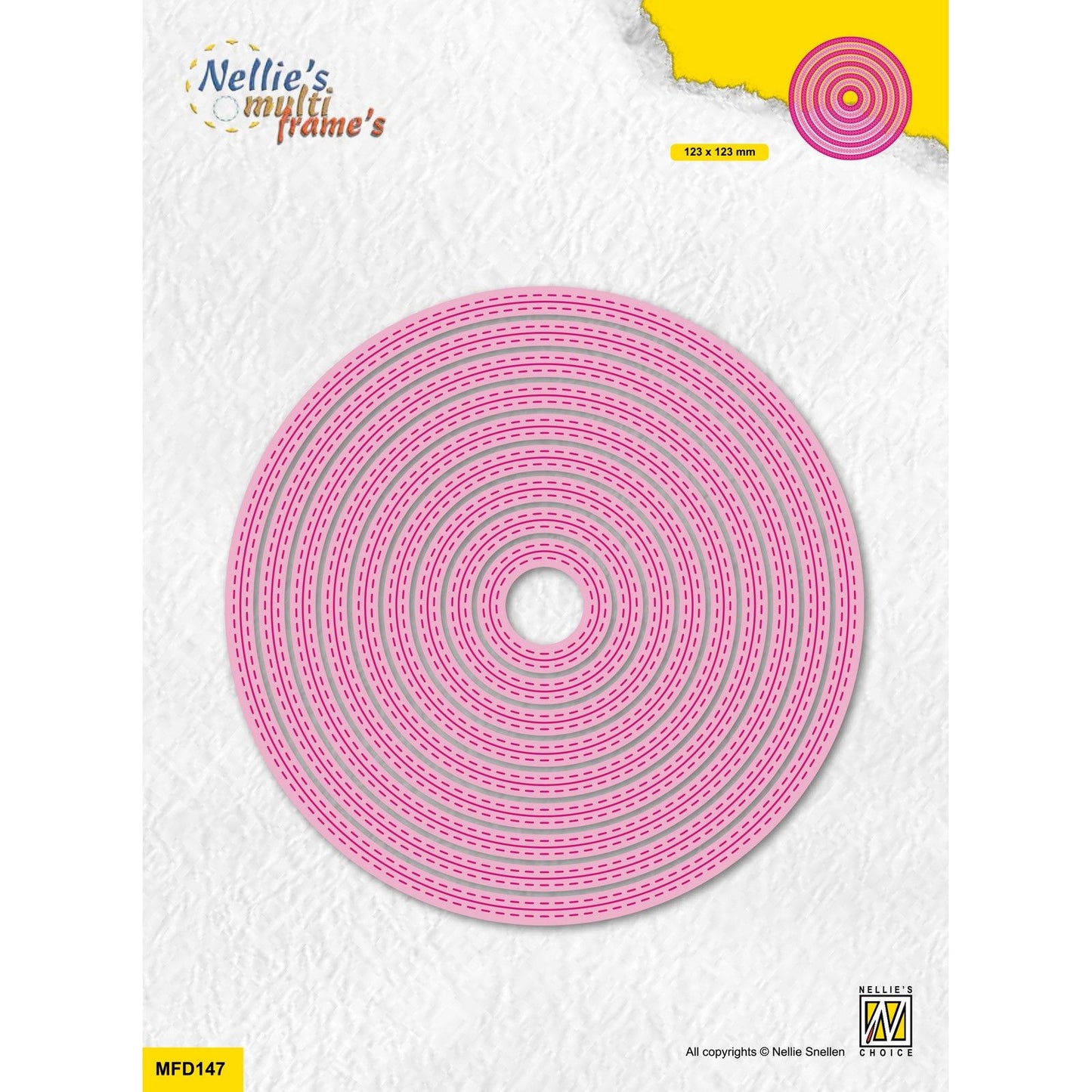 La elección de Nellie • Troquel multimarco circular con doble línea de puntos, 9 piezas.