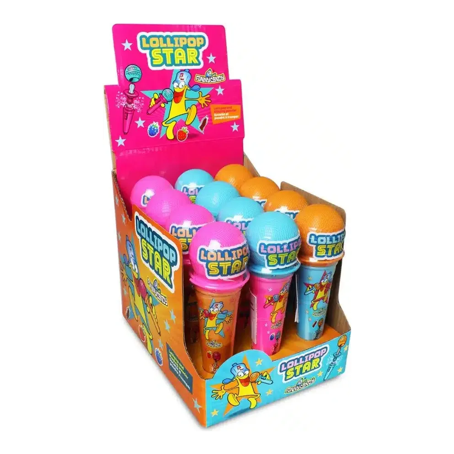 Divertido micrófono de caramelo con piruleta (12x 35gr)