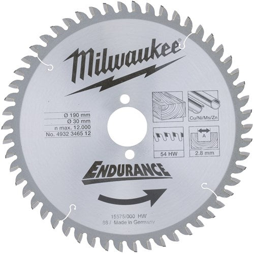 Accessori Milwaukee lama per sega circolare 190 x 30 mm (54 denti) - 4932471303