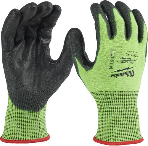 Accesorios Milwaukee guantes de trabajo de alta visibilidad | clase de corte 5 e - 10 xl | 1 par - 4932479934