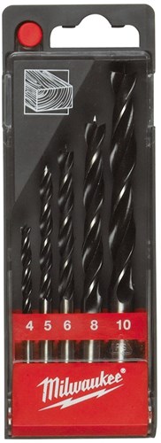 Milwaukee 4932352465 5-piece wood drill set - 4 5 6 8 10mm