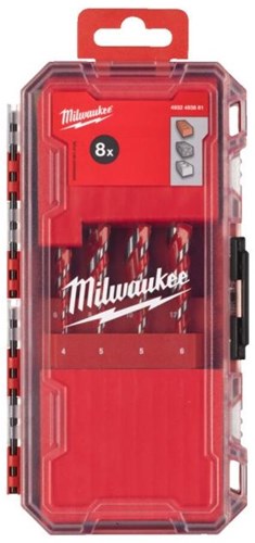 Milwaukee accessoires milwaukee betonboren premium packout friendly box set (4 x 90, 5 5 6 6 x 100, 8 10 12 x 150 mm) - 4932493881