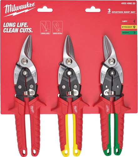 Set di cesoie per lamiera Milwaukee | 3 pezzi - 4932499020
