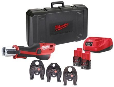 Milwaukee m12 onehpt-202c geberit mapress set | m12™ hydraulische subcompact perstool (2x 2.0ah accu's) - 4933481038