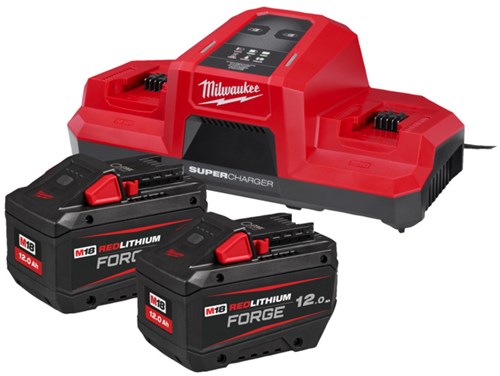 Milwaukee m18 forgenrg-122dbsc | Kit batteria e caricabatterie m18 forge™ (2x batteria 12,0 Ah + caricabatterie) - 4933498614