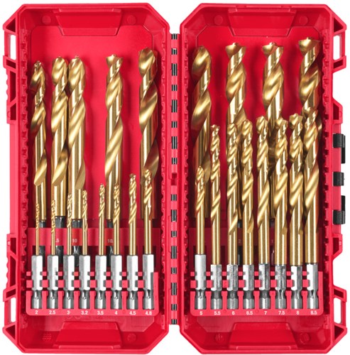 Accessori Milwaukee Set di punte per metallo Milwaukee | esagonale rosso shockwave |scatola pronta per l'imballaggio | hss-g-4932500420