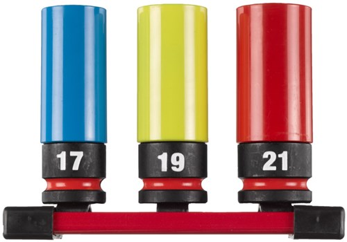 Milwaukee shockwave 1 2 slagmoer doppenset met sleeve 17 19 21 mm - 4932493370