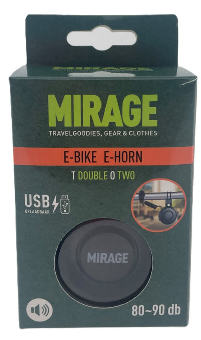 Mirage Fietshoorn T-002 80 90DB 6,5 cm ABS PC nero 2 pezzi