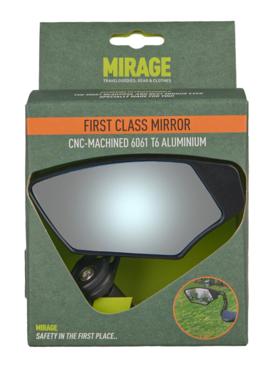 Mirage Mirror Bar-End girando de vidrio de lujo de vidrio negro metálico en la tarjeta