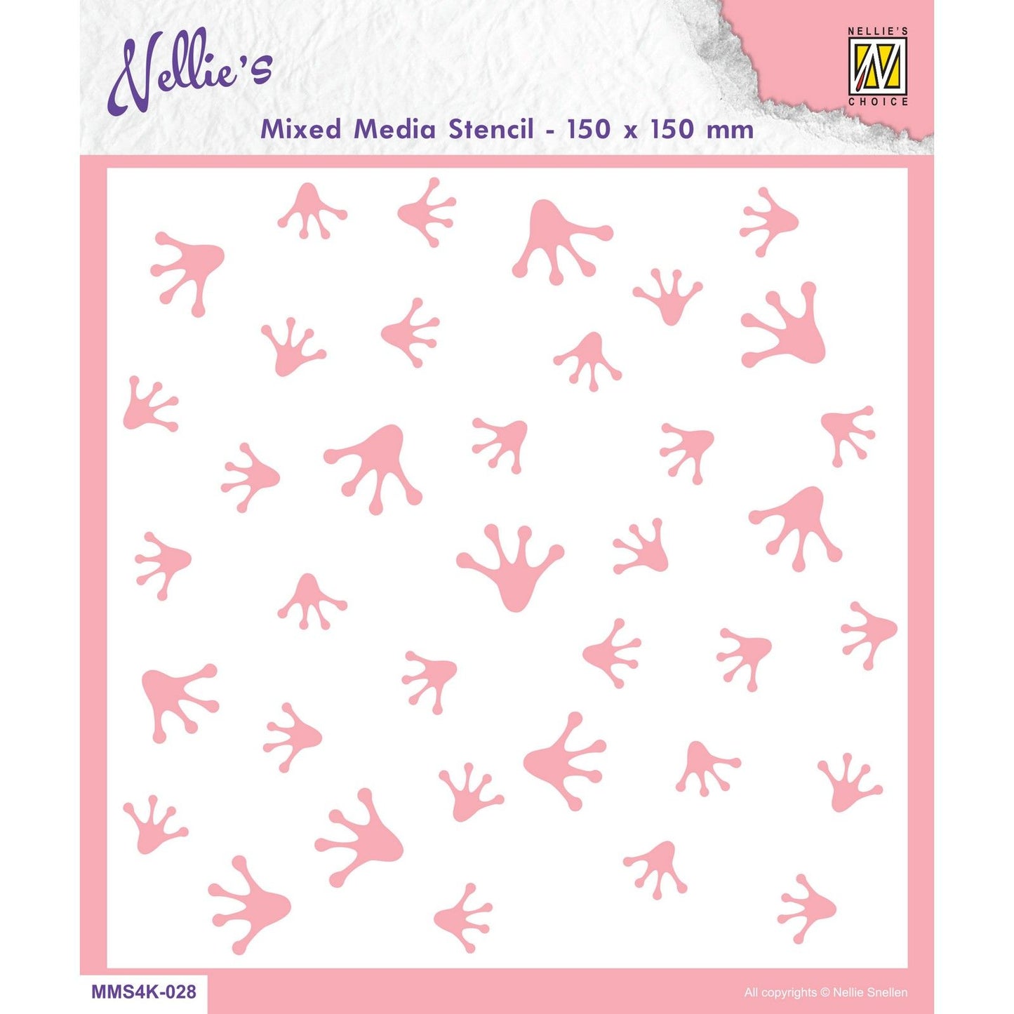 La scelta di Nellie • stencil impronte di rana con sfondo quadrato